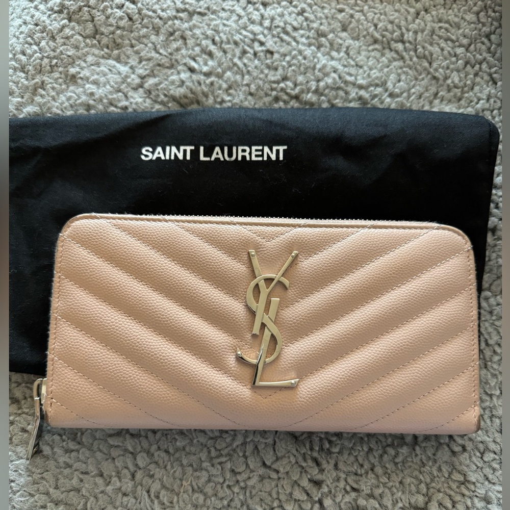 Yves Saint Laurent Monogram Large Zip Wallet YSL
